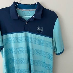 Adidas ClimaCool Golf Polo Chateau Elan Georgia Winery Blue Stripe Medium